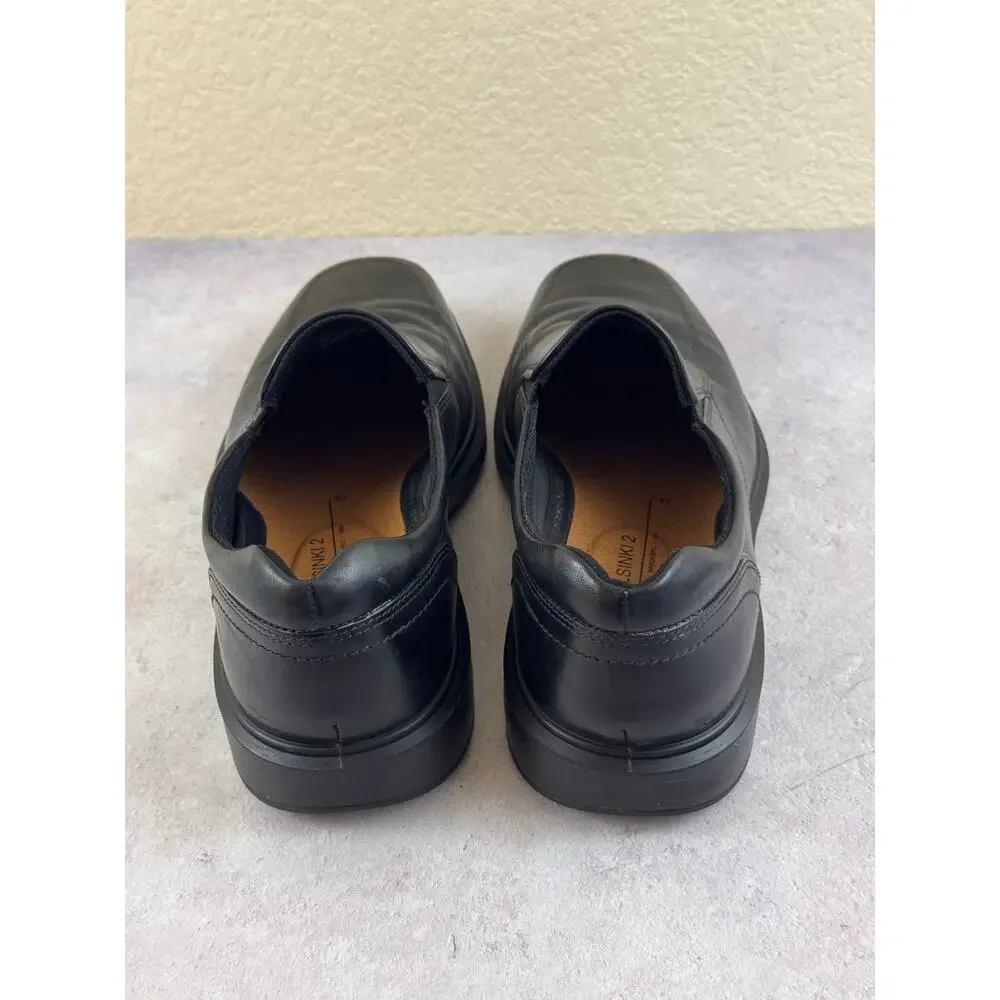 ECCO Helsinki 2 Men Black Leather Apron Toe Oxford Dress Shoes EU 43 US 9-9.5